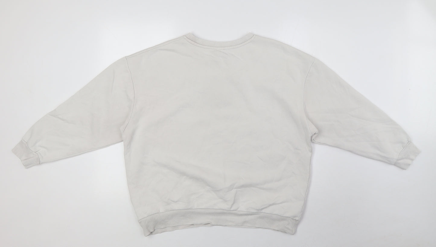River Island Mens White Cotton Pullover Sweatshirt Size M - London Milan