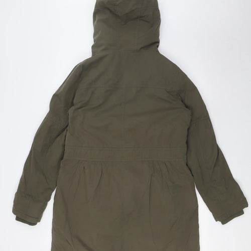 Oasis Womens Green Parka Coat Size S Zip - Removable Lining