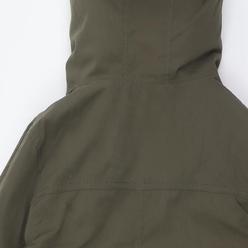 Oasis Womens Green Parka Coat Size S Zip - Removable Lining