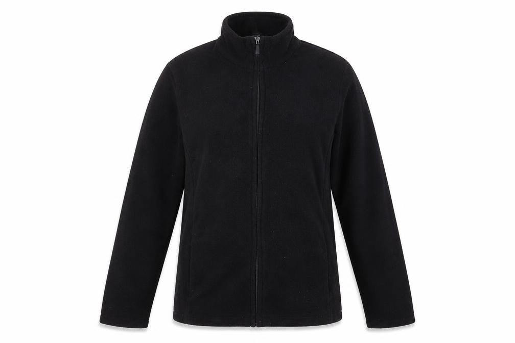 Front view of Marks & Spencer women’s black jacket coatigan, size UK 8, zip