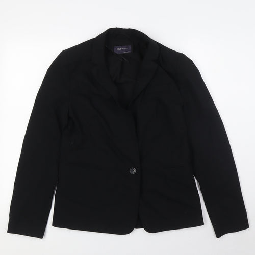 Marks and Spencer Womens Black Jacket Size 8 Button