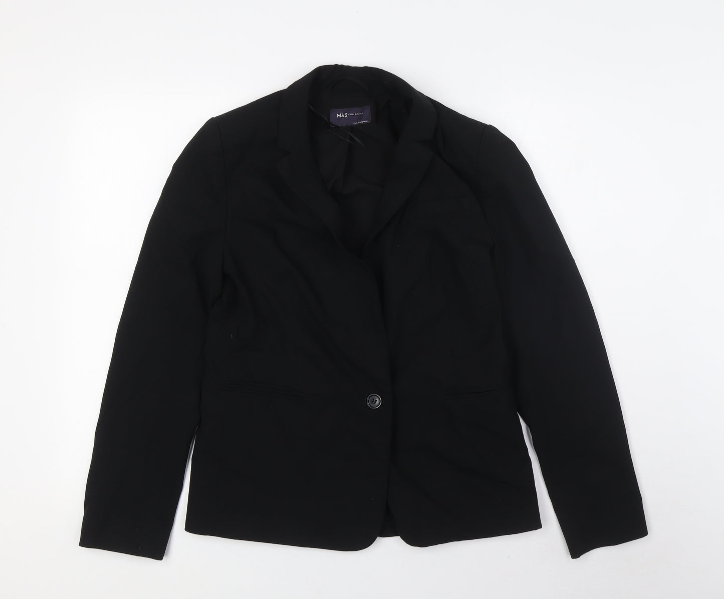 Marks and Spencer Womens Black Jacket Size 8 Button