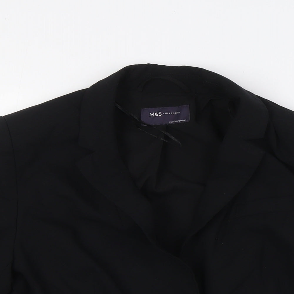 Marks and Spencer Womens Black Jacket Size 8 Button