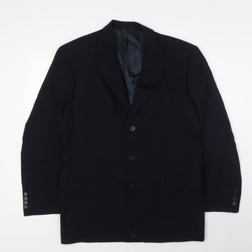 Jaguar Mens Blue Wool Jacket Suit Jacket Size 50 Regular