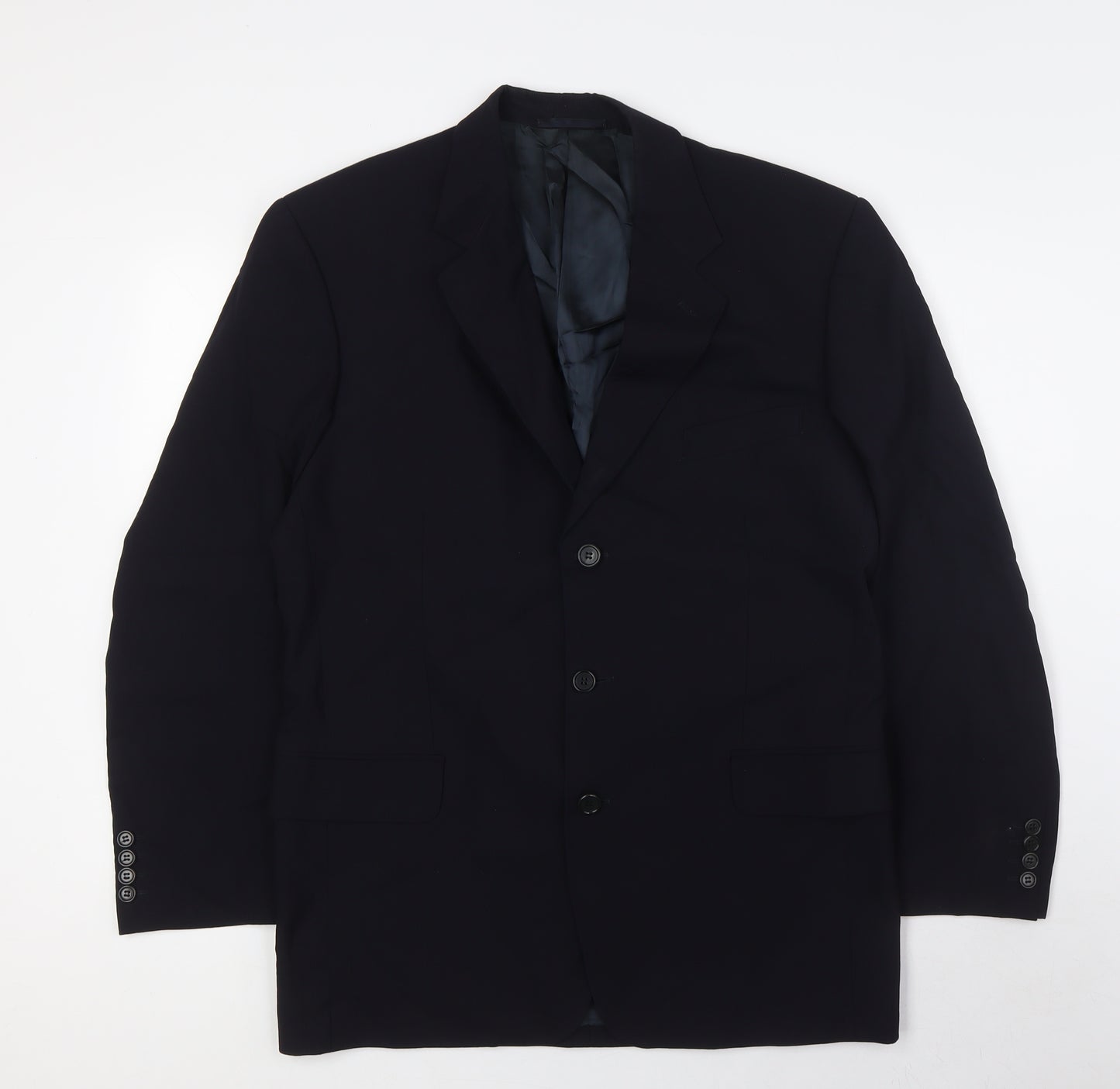 Jaguar Mens Blue Wool Jacket Suit Jacket Size 50 Regular