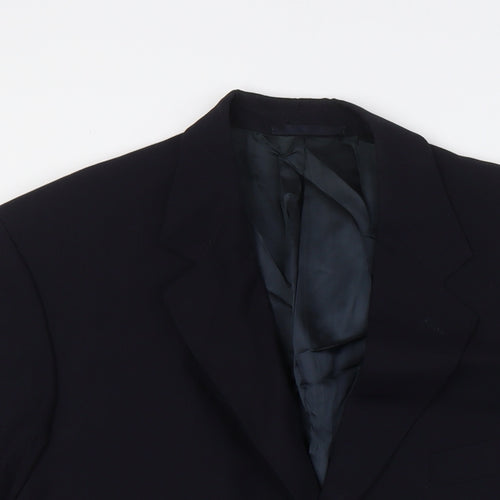 Jaguar Mens Blue Wool Jacket Suit Jacket Size 50 Regular