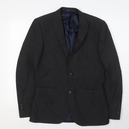 NEXT Mens Grey Polyester Jacket Suit Jacket Size 38 Regular