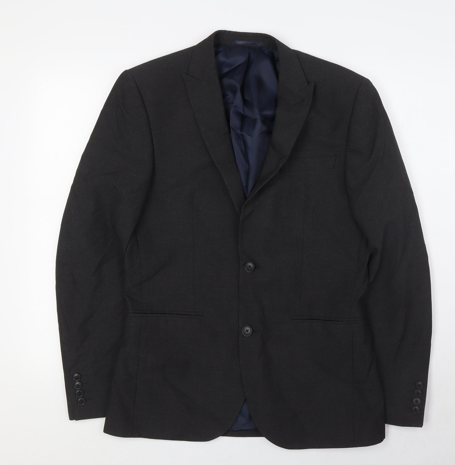 NEXT Mens Grey Polyester Jacket Suit Jacket Size 38 Regular