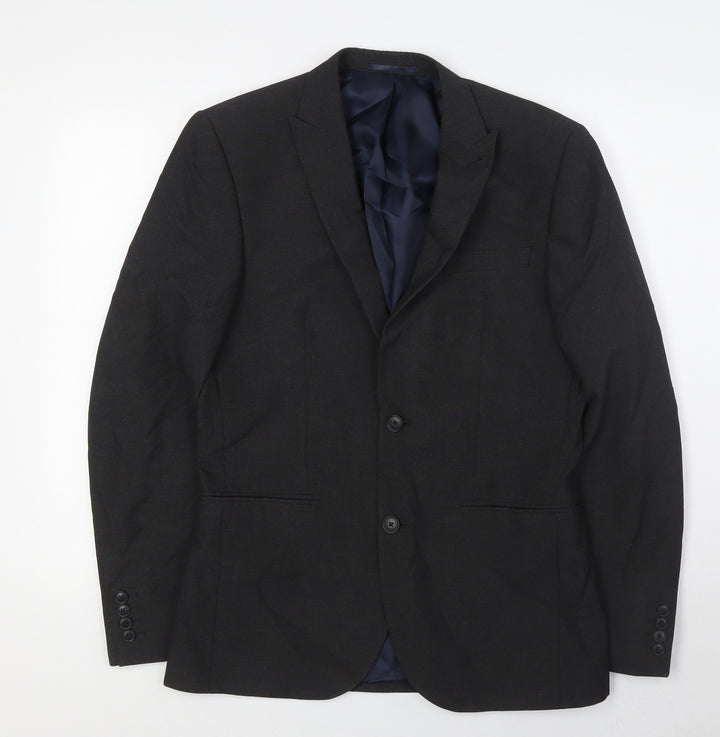 NEXT Mens Grey Polyester Jacket Suit Jacket Size 38 Regular