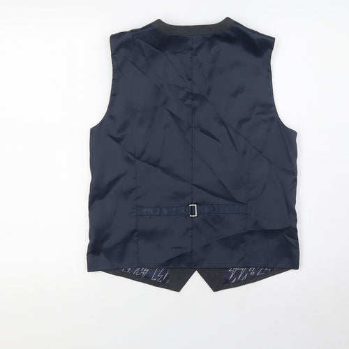 NEXT Boys Grey Houndstooth Gilet Waistcoat Size 13 Years Button