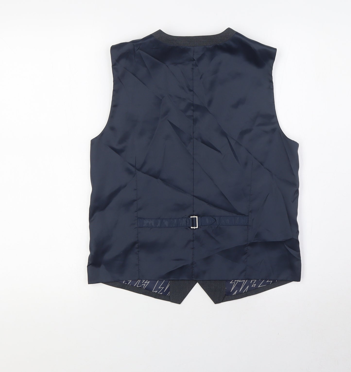 NEXT Boys Grey Houndstooth Gilet Waistcoat Size 13 Years Button