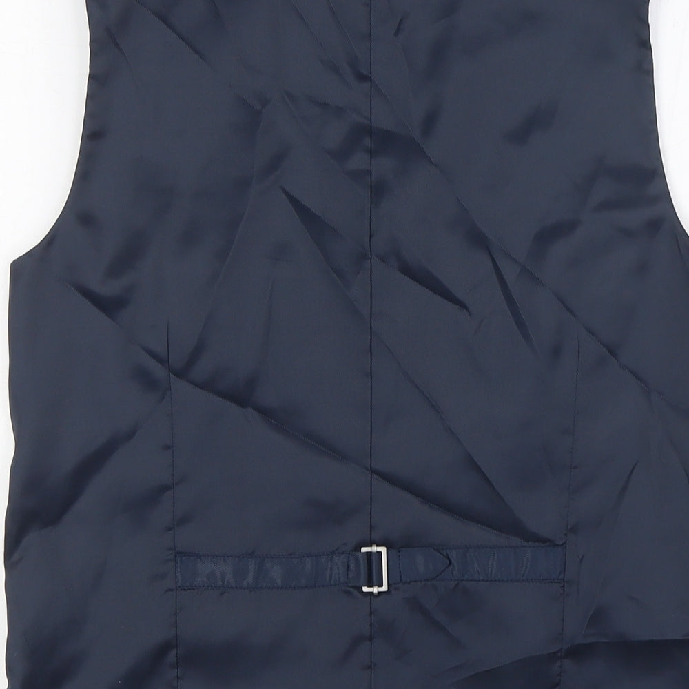 NEXT Boys Grey Houndstooth Gilet Waistcoat Size 13 Years Button