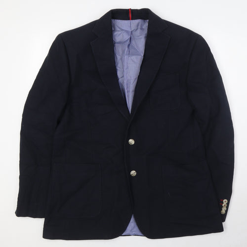 Blue Harbour Mens Blue Cotton Jacket Sport Coat Size 42 Regular