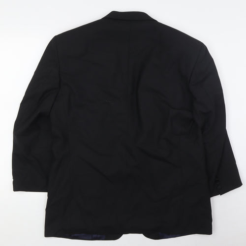 Marks and Spencer Mens Black Wool Tuxedo Suit Jacket Size 42 Regular