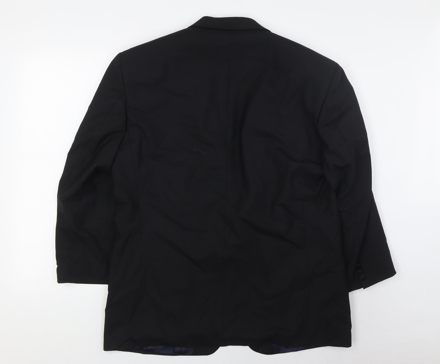 Marks and Spencer Mens Black Wool Tuxedo Suit Jacket Size 42 Regular