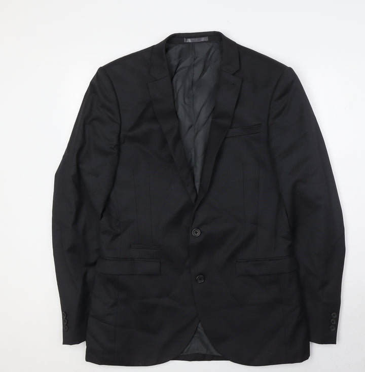 Read Mens Black Wool Jacket Suit Jacket Size 38 Regular