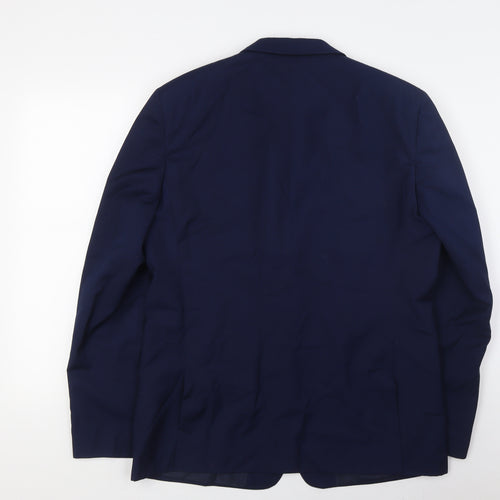 River Island Mens Blue Polyester Jacket Suit Jacket Size 44 Regular
