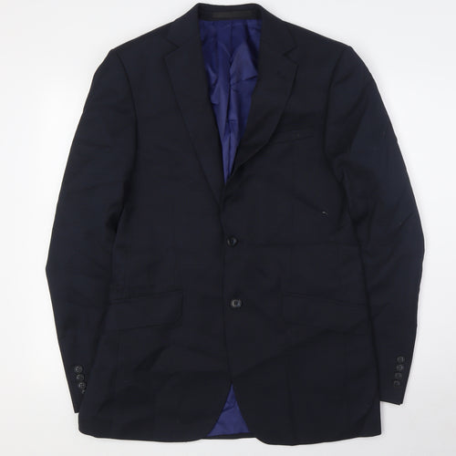 Marks and Spencer Mens Blue Wool Jacket Suit Jacket Size 38 Big & Tall