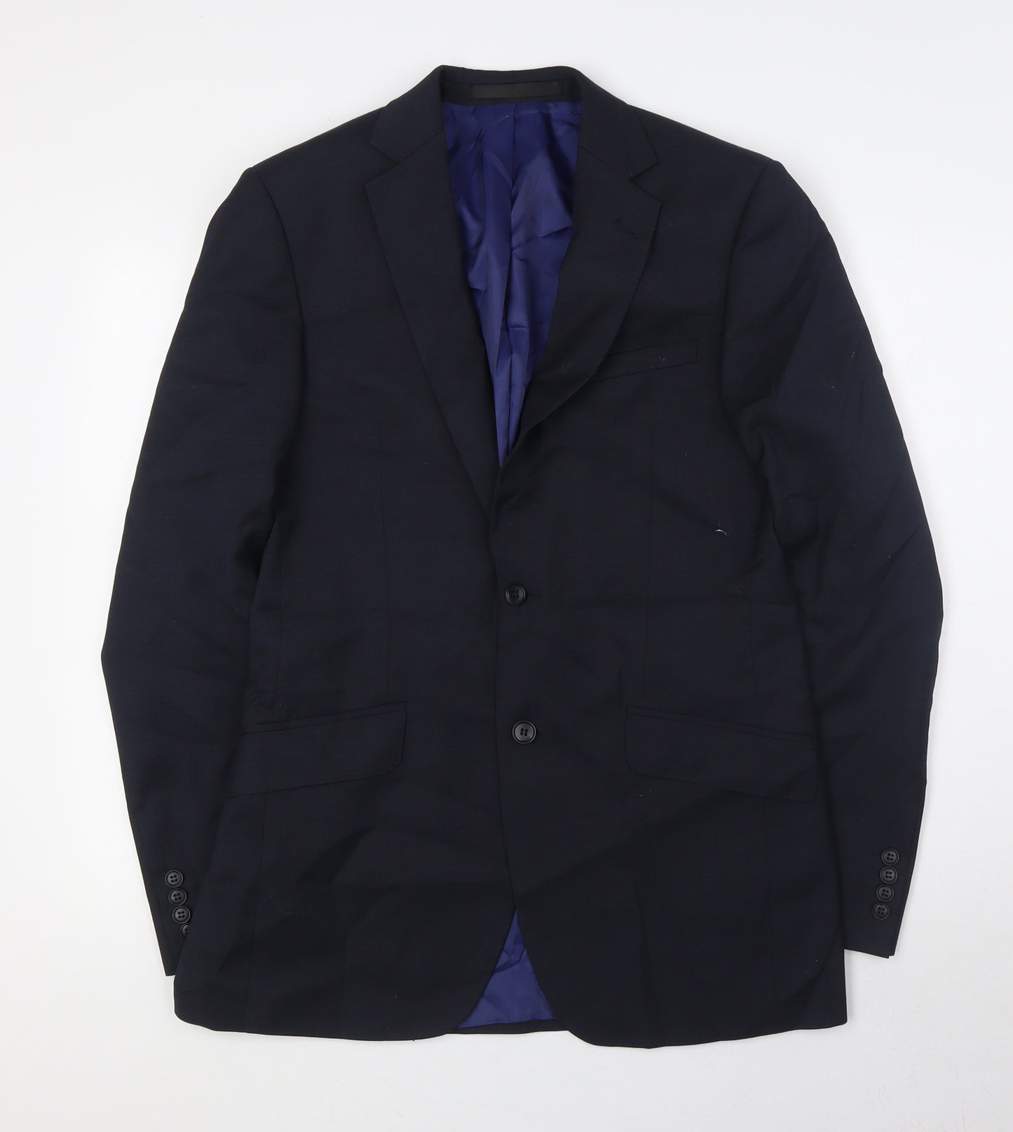 Marks and Spencer Mens Blue Wool Jacket Suit Jacket Size 38 Big & Tall