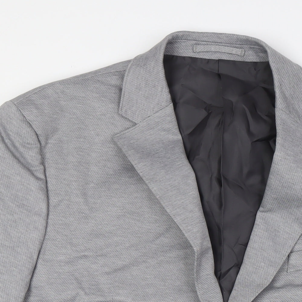 Marks and Spencer Mens Grey Polyester Jacket Suit Jacket Size 46 Regular