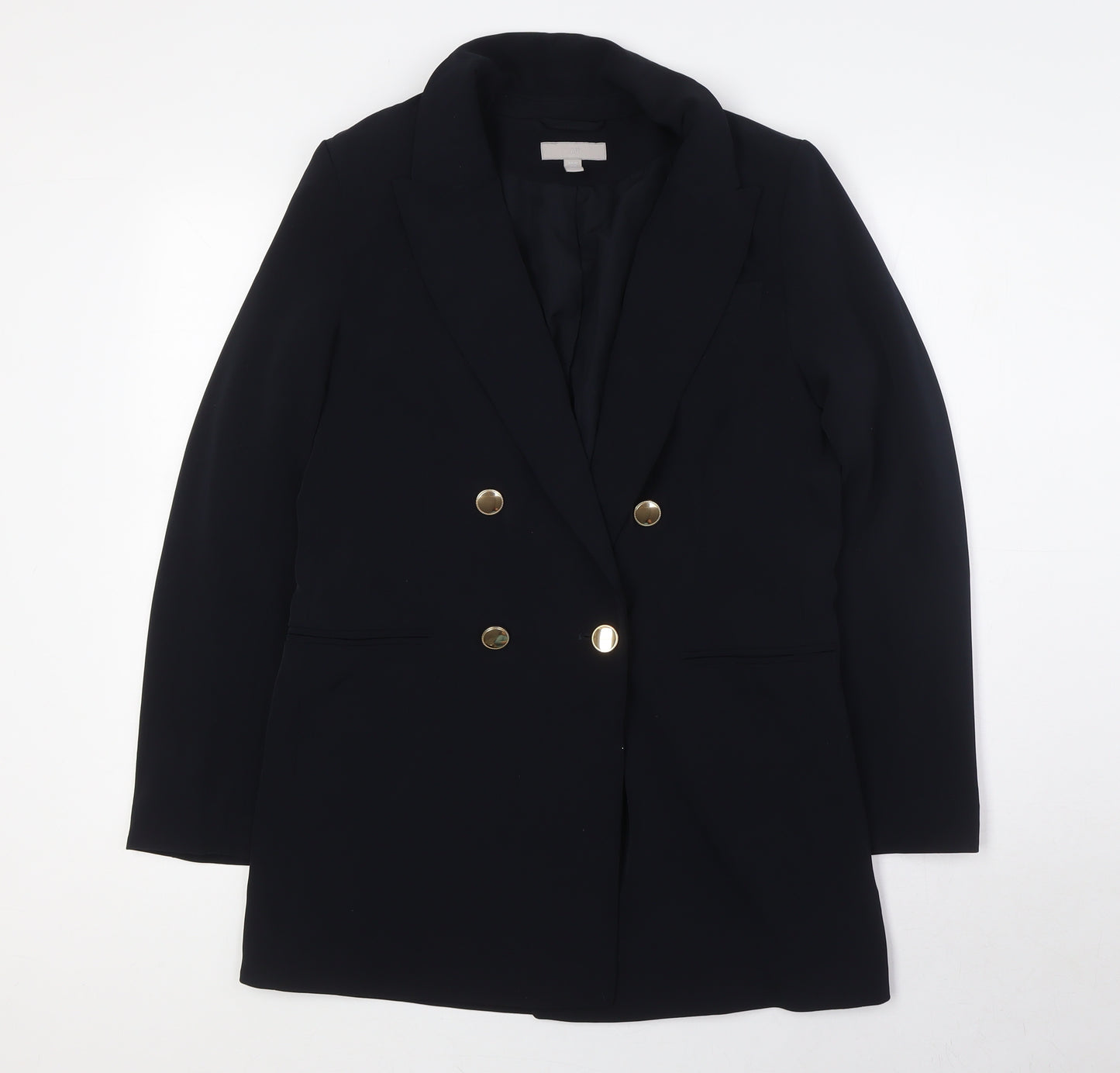 H&M Womens Black Jacket Blazer Size XS Button - Gold Effect Buttons