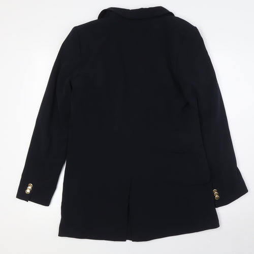H&M Womens Black Jacket Blazer Size XS Button - Gold Effect Buttons