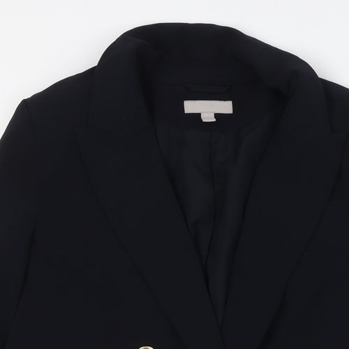 H&M Womens Black Jacket Blazer Size XS Button - Gold Effect Buttons
