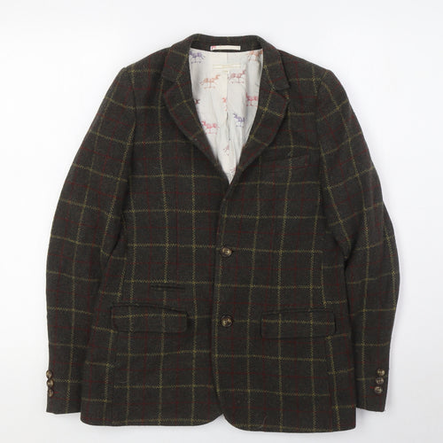 John Lewis Girls Green Check Jacket Size 12 Years Button