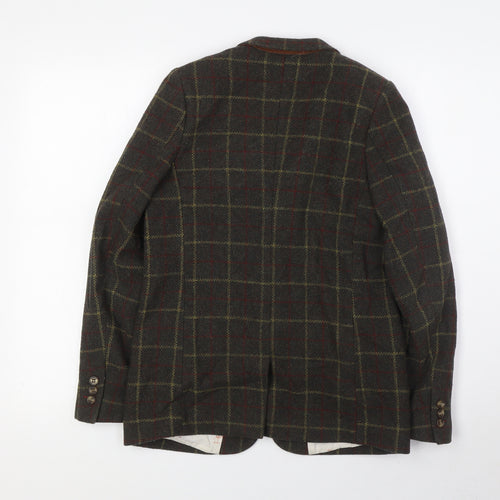 John Lewis Girls Green Check Jacket Size 12 Years Button