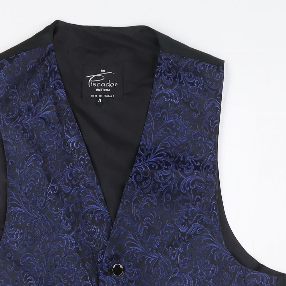piscador Mens Blue Gilet Waistcoat Size M Button