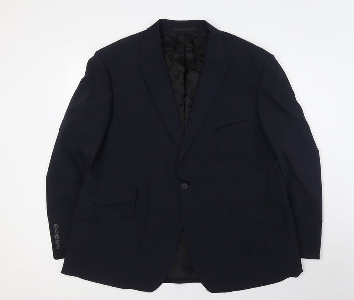 Autograph Mens Blue Polyamide Jacket Suit Jacket Size XL Regular
