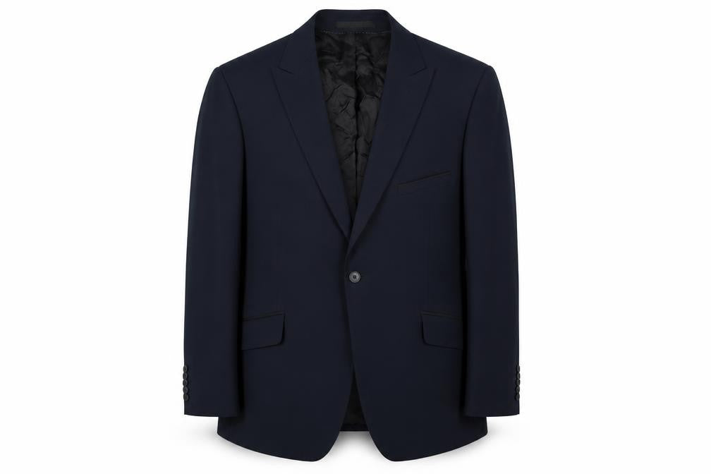 Front view of Autograph men’s blue polyamide jacket suit jacket, size XL, regular