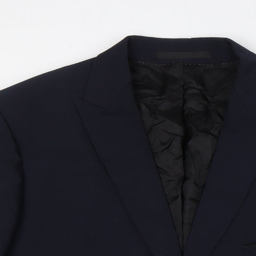 Autograph Mens Blue Polyamide Jacket Suit Jacket Size XL Regular