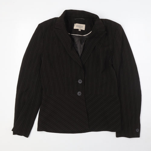NEXT Womens Brown Jacket Size 10 Button - Pinstripe