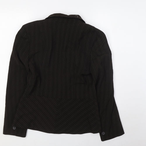NEXT Womens Brown Jacket Size 10 Button - Pinstripe