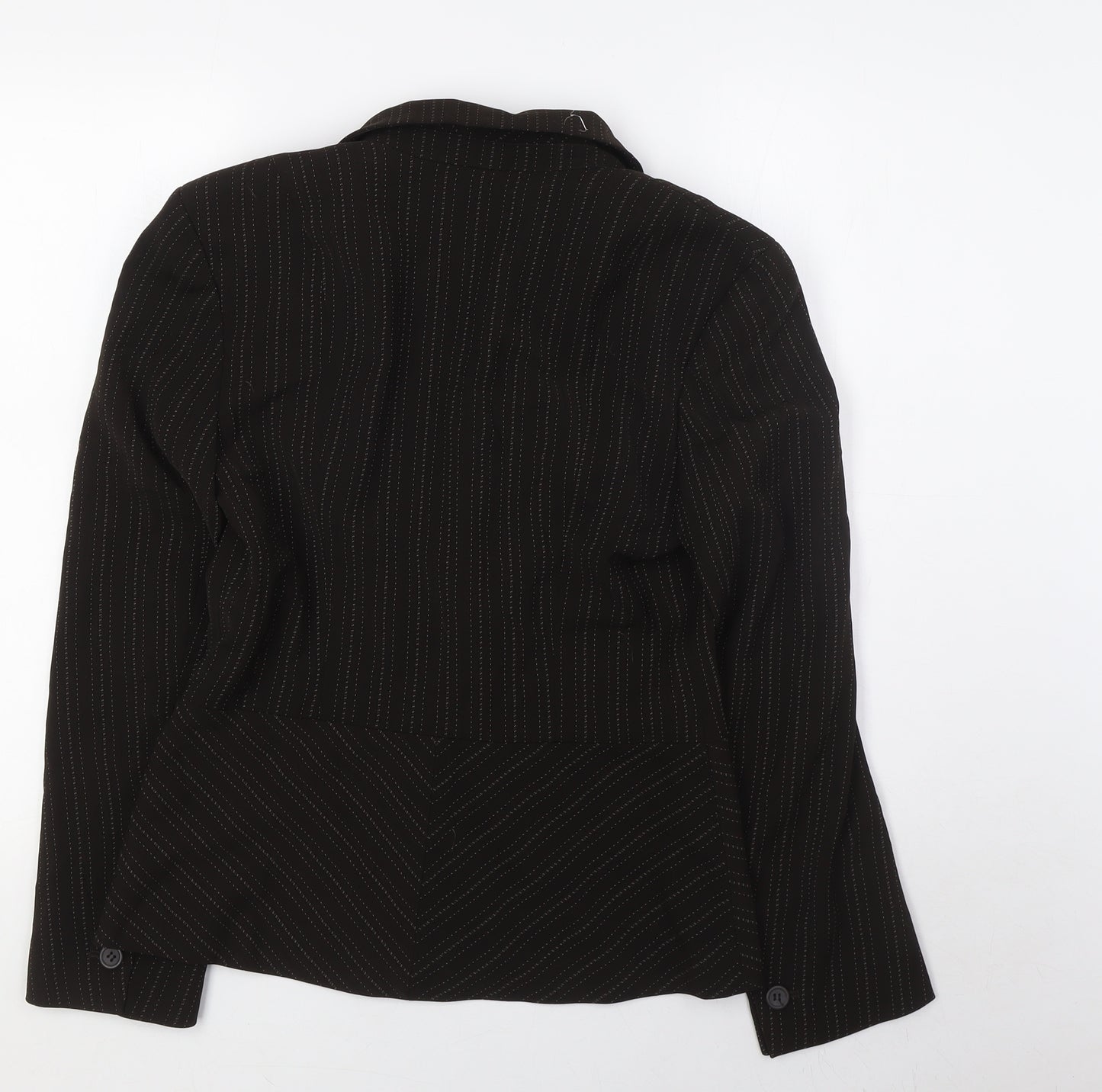 NEXT Womens Brown Jacket Size 10 Button - Pinstripe