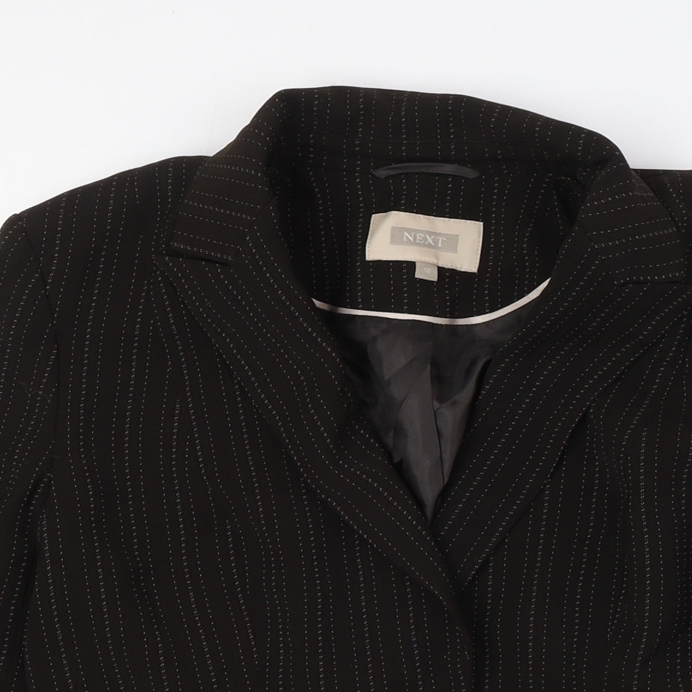 NEXT Womens Brown Jacket Size 10 Button - Pinstripe