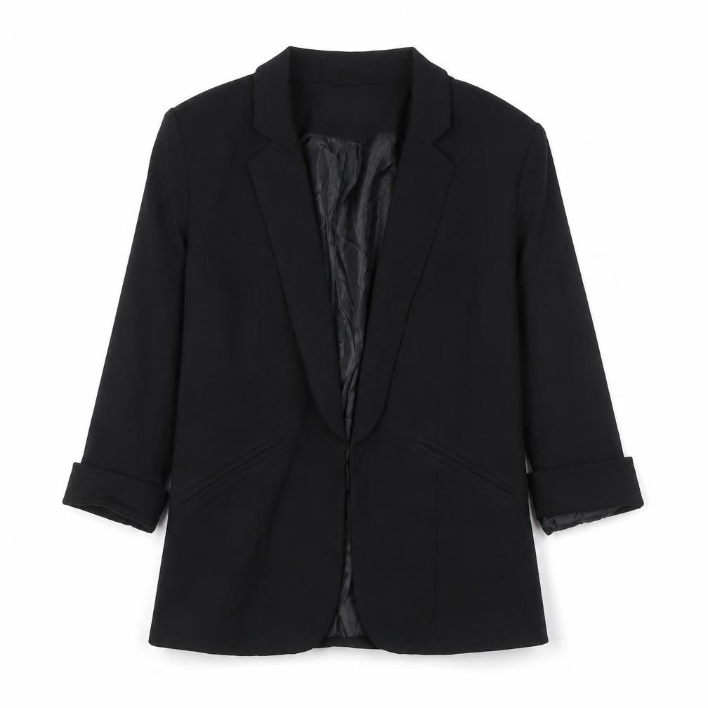 Front view of Quiz women’s black jacket, size UK 8, - no clouser