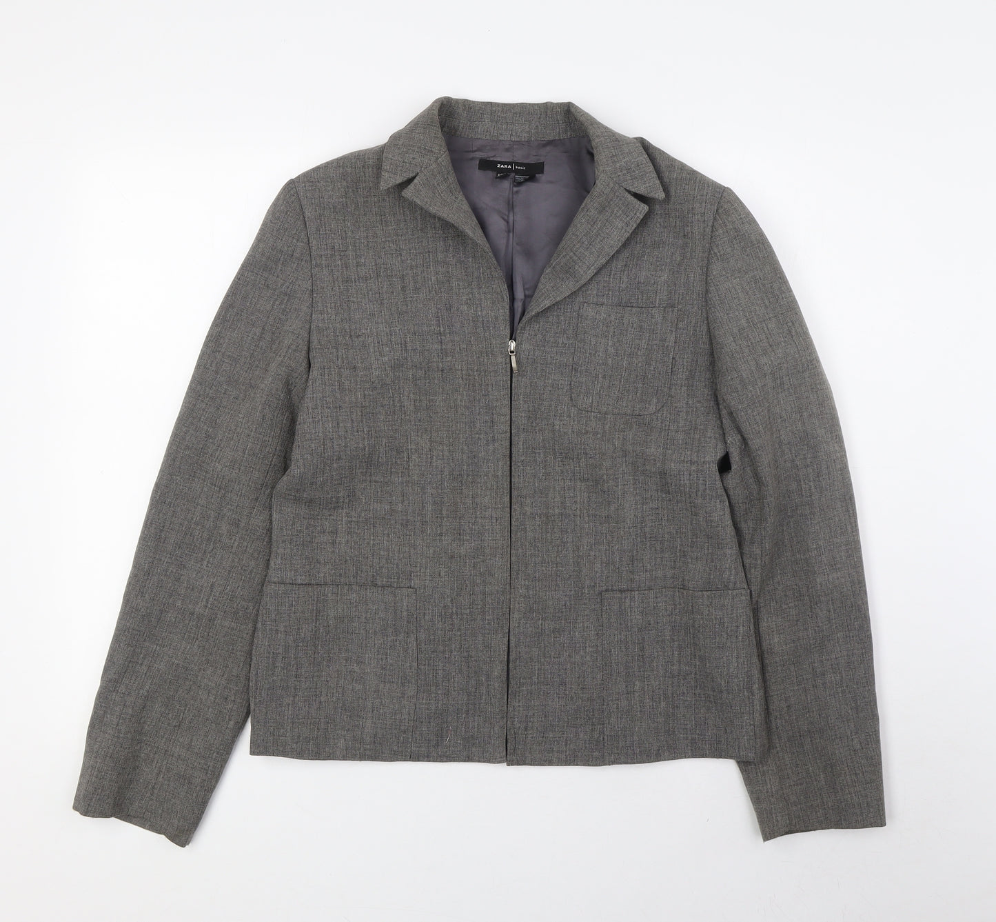 Zara Womens Grey Jacket Size 10 Zip