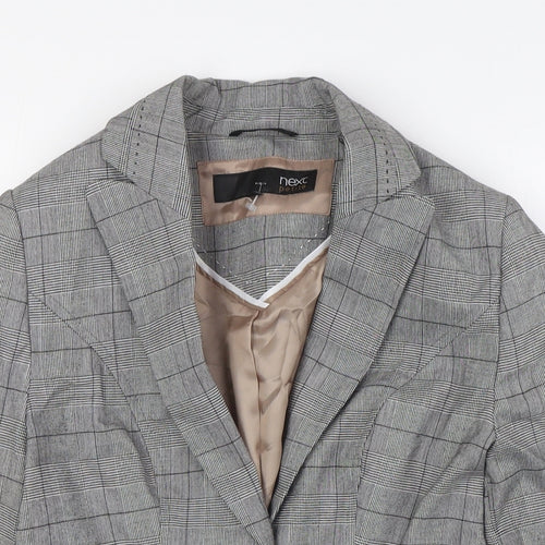 NEXT Womens Grey Check Polyester Jacket Suit Jacket Size 6