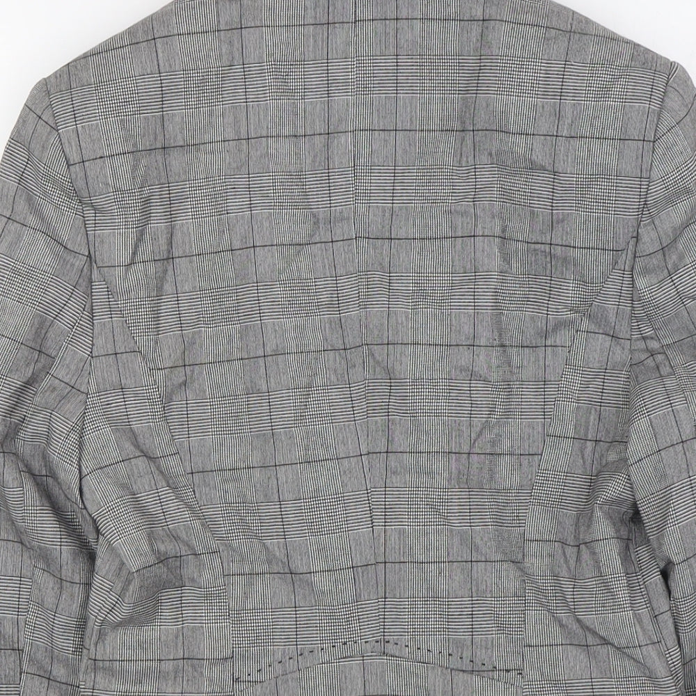 NEXT Womens Grey Check Polyester Jacket Suit Jacket Size 6