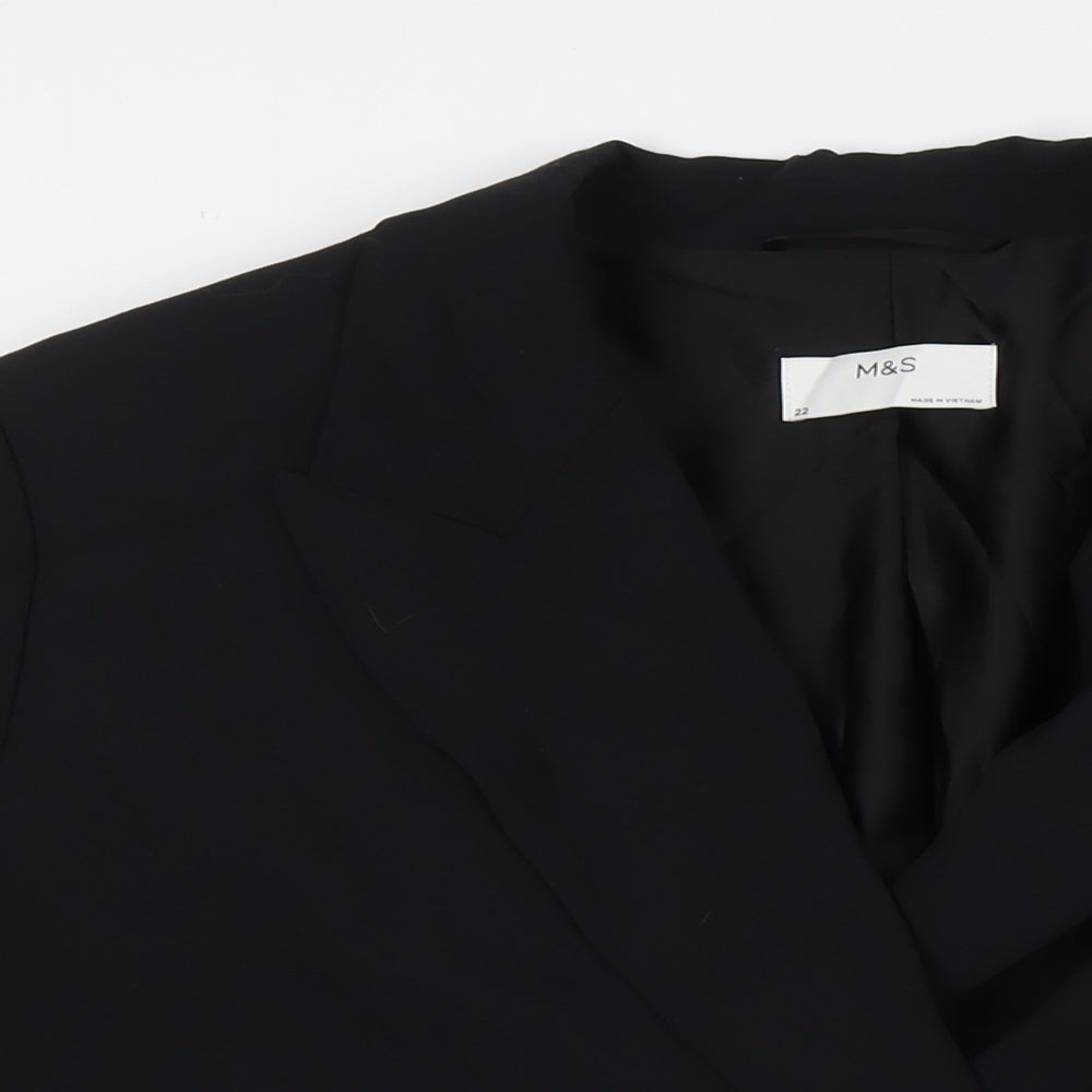 Marks and Spencer Womens Black Jacket Blazer Size 22 Button
