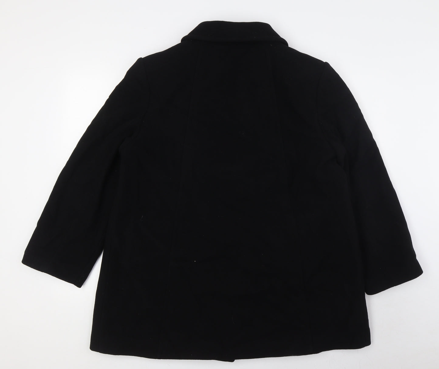 Eastex Womens Black Overcoat Coat Size 16 Button