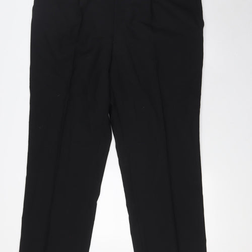 Daniel Grahame Mens Black Polyester Trousers Size 42 in L30 in Regular Zip - Tuxedo