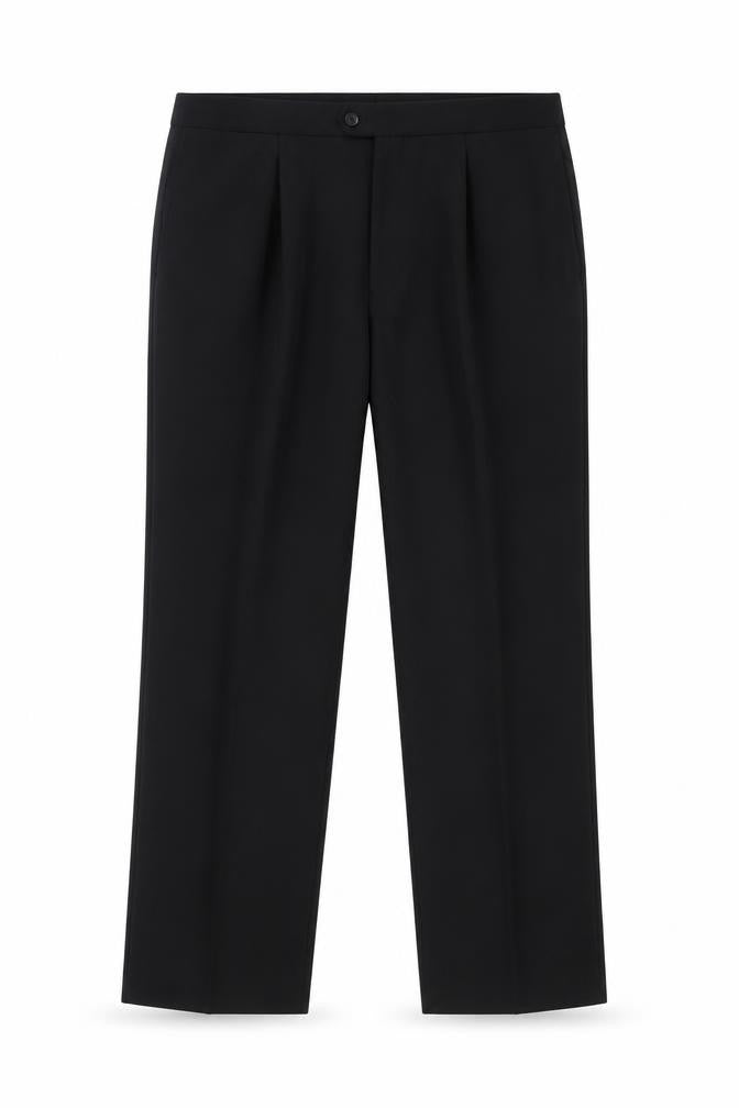 Daniel Grahame Mens Black Polyester Trousers Size 42 in L30 in Regular Zip - Tuxedo