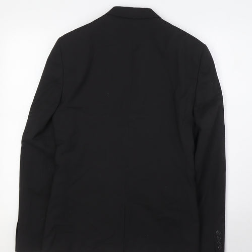 River Island Mens Black Polyester Jacket Suit Jacket Size 34 Regular
