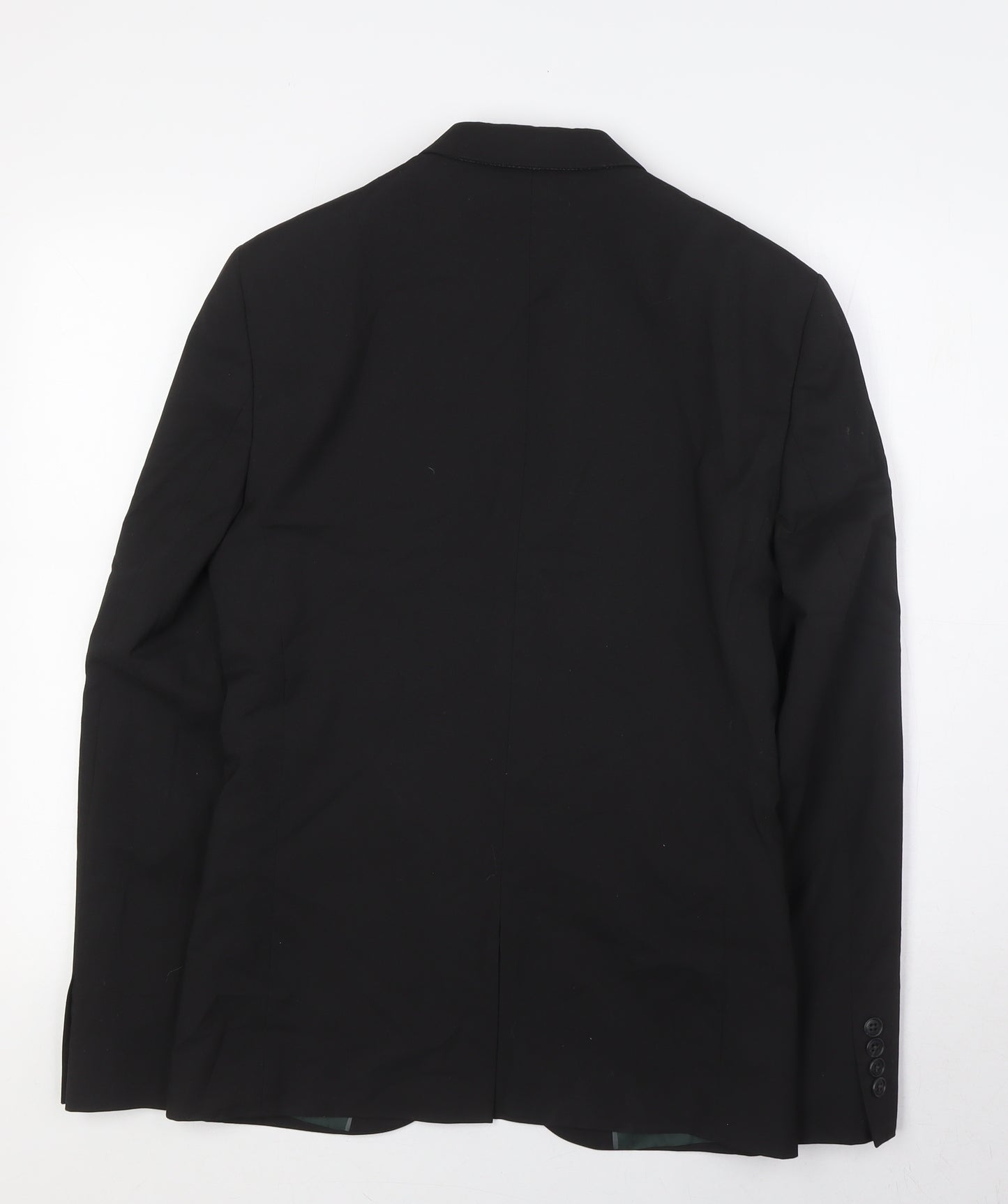 River Island Mens Black Polyester Jacket Suit Jacket Size 34 Regular