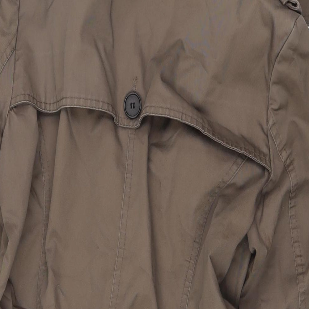 Zara Womens Beige Overcoat Coat Size M Button - Belted