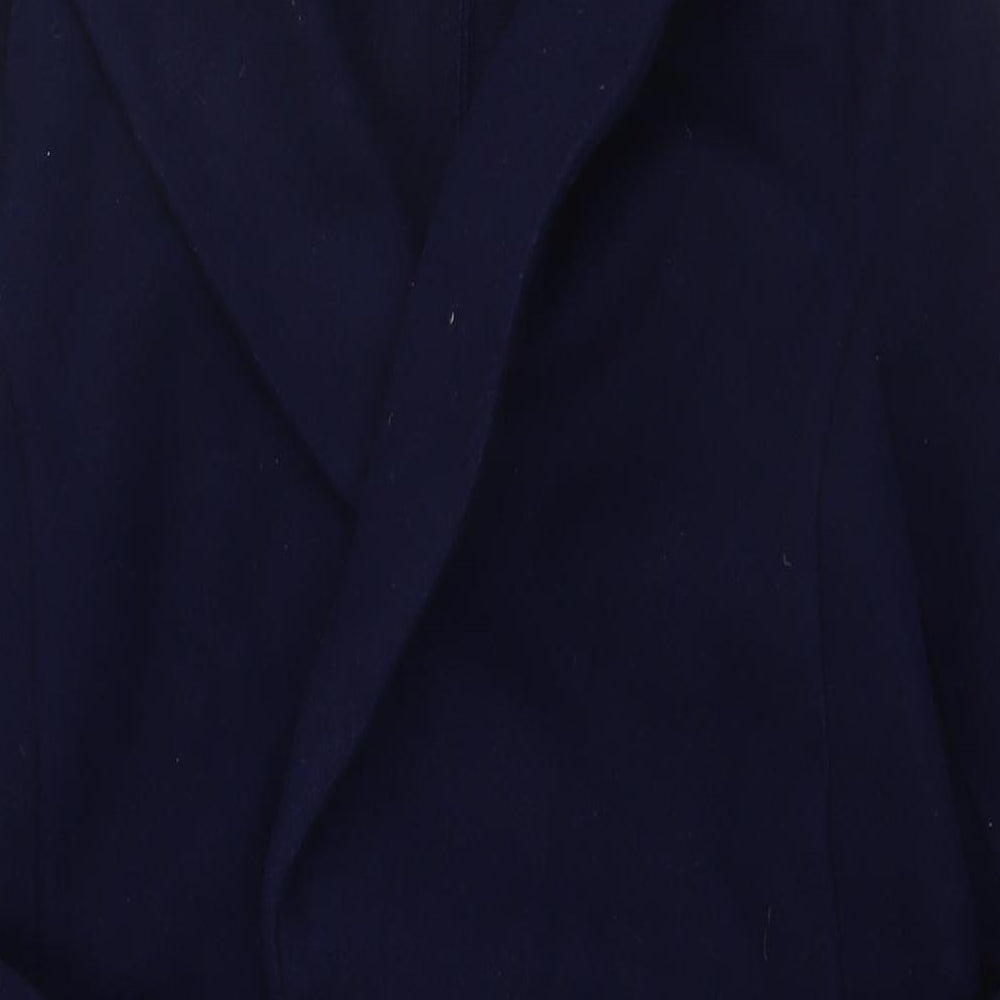 New Look Womens Blue Overcoat Coat Size 10 Tie