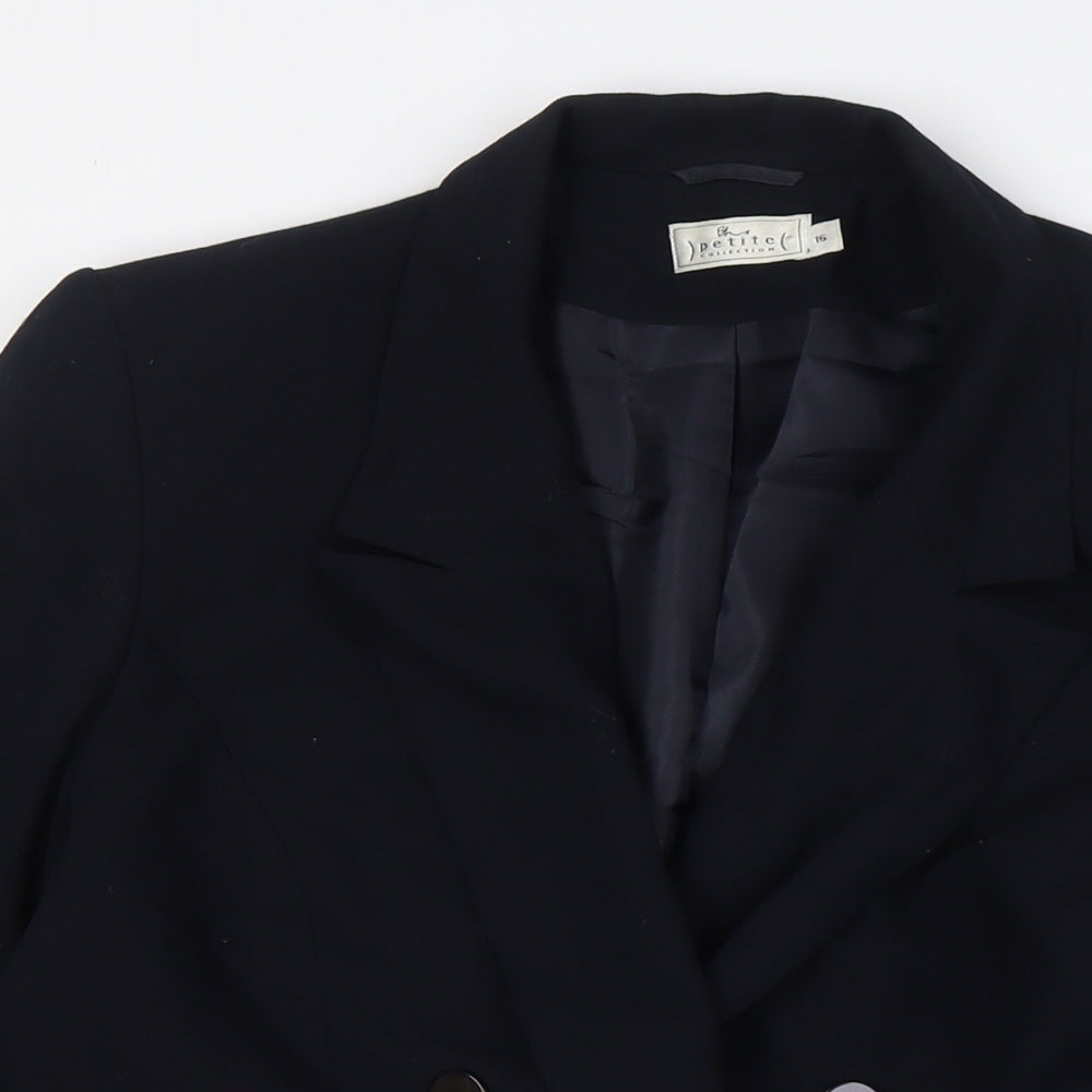BHS Womens Black Jacket Blazer Size 16 Button